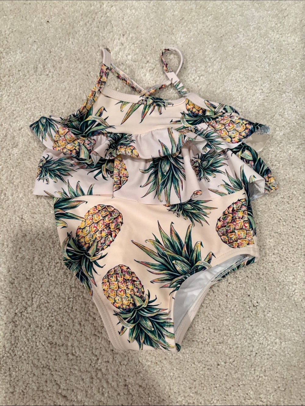 Starting Out Pink Pineapple Ruffle One-Piece Swimsuit